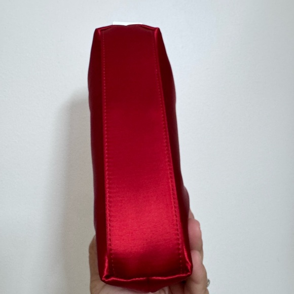 Elegant Red Clutch with Silver Accents